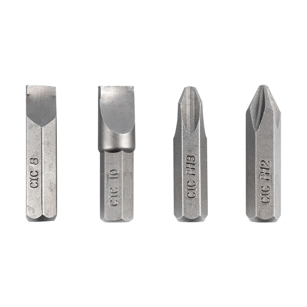 Impact Driver Insert Bits 4pc 5/16' Ph2/ph3/sl8mm/sl10mm